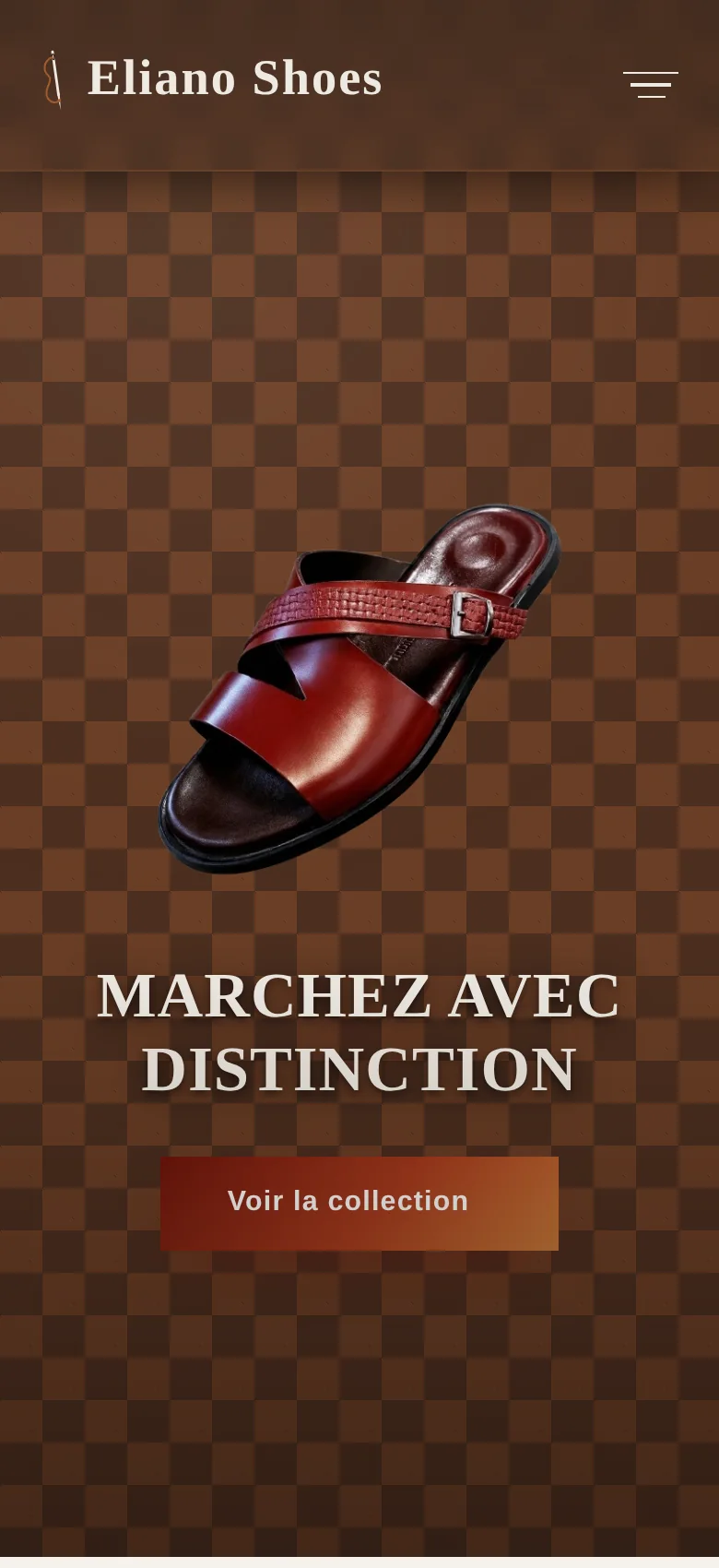 Version mobile du hero de la page d'accueil