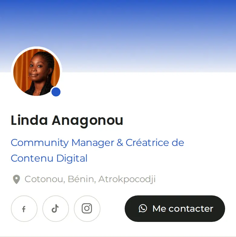 Version mobile de la bannière et de l'identité du profil