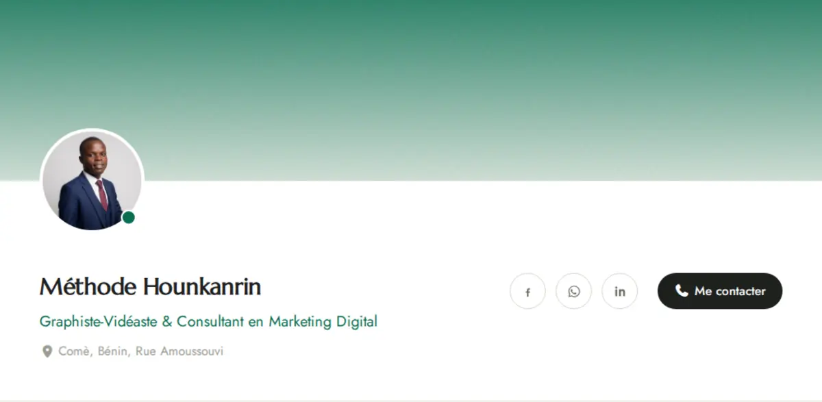 Bannière et identité du profil en ligne de Méthode Hounkanrin