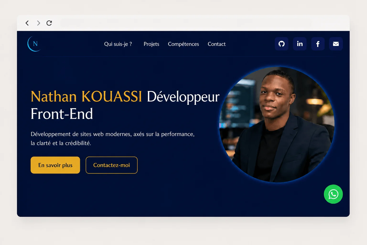 Aperçu du template Nathan Kouassi