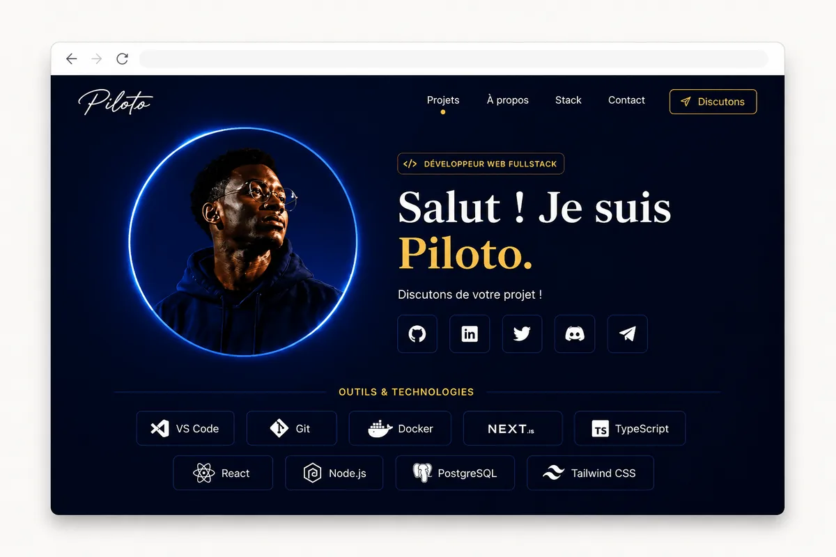 Aperçu du template Piloto